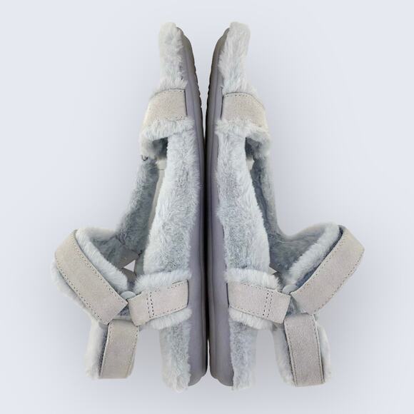 Vionic Viva Blue Faux Fur & Leather Fluffy Strappy Adjustable Comfort Sandal 9.5 - Picture 5 of 8